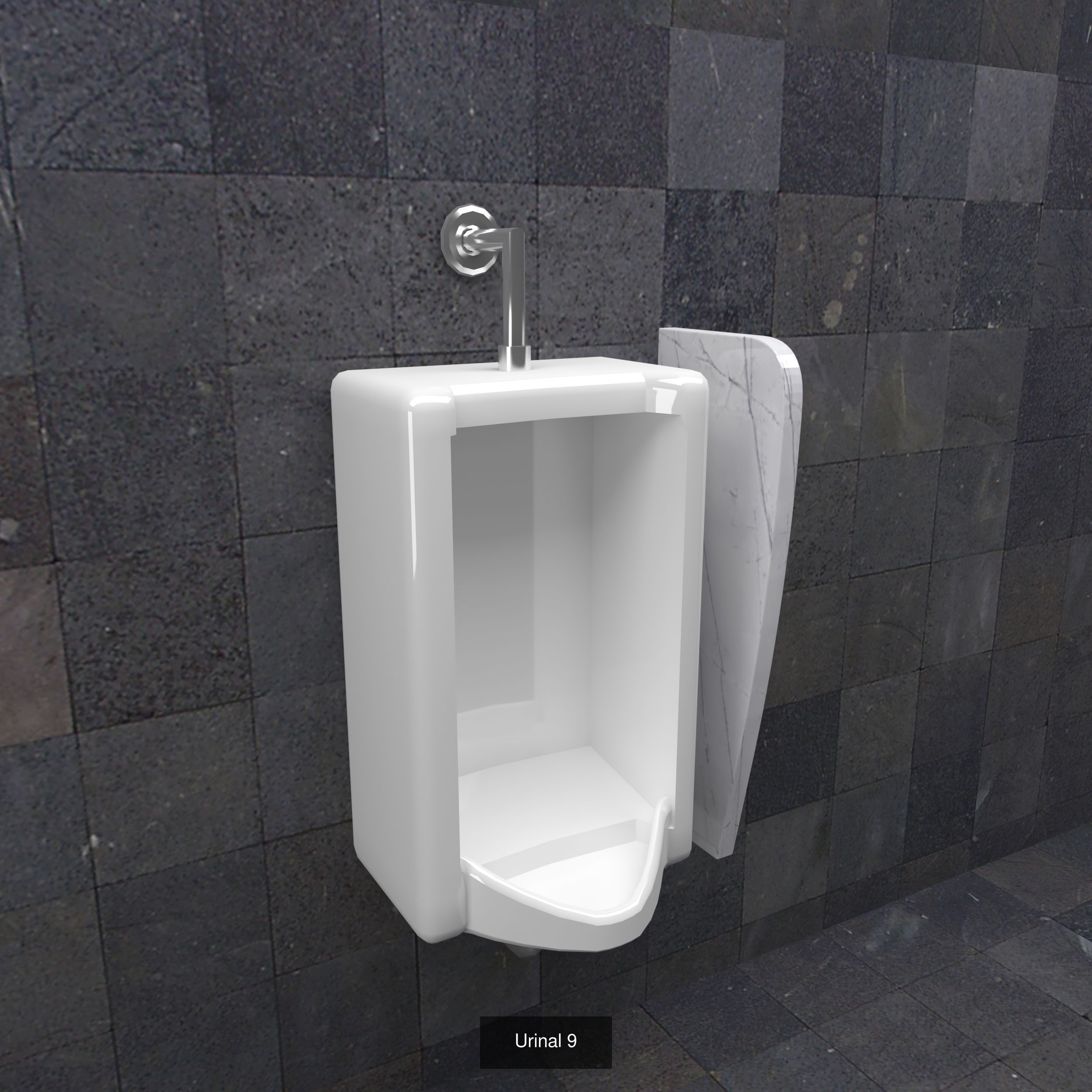 Collection Urinal 3 on tiled wall _1