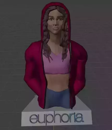 EUPHORIA RUE ZENDAYA 3D SCULPTURE BUST FIGURE TV ACTRESS 3D print model