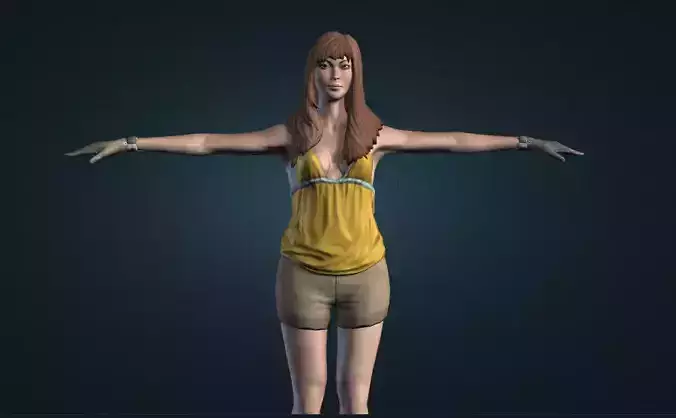 Diana POSE CHATACTER Low-poly 3D model