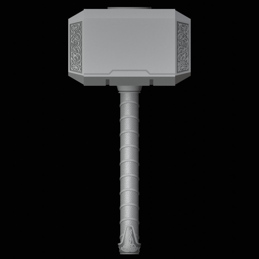 Mjolnir from Avengers Endgame  3D print model_3