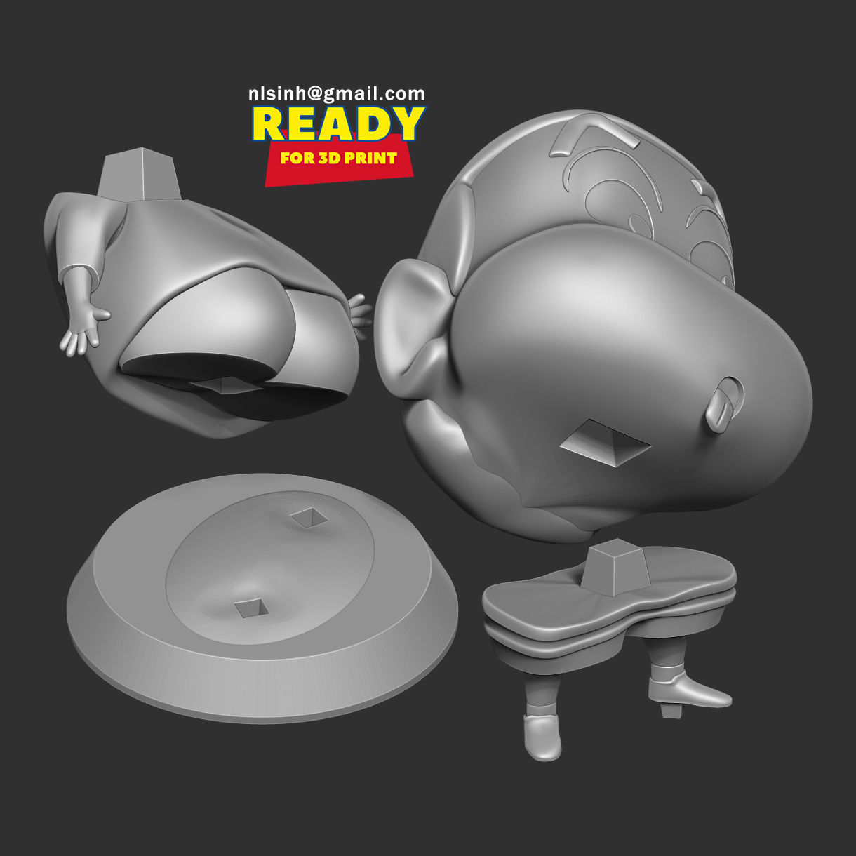 Shin-Chan cartoon figure 3D print model_1