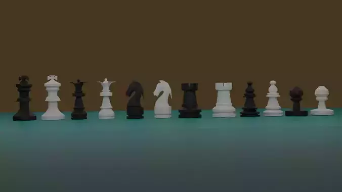 Chess Black and White Pieces Set