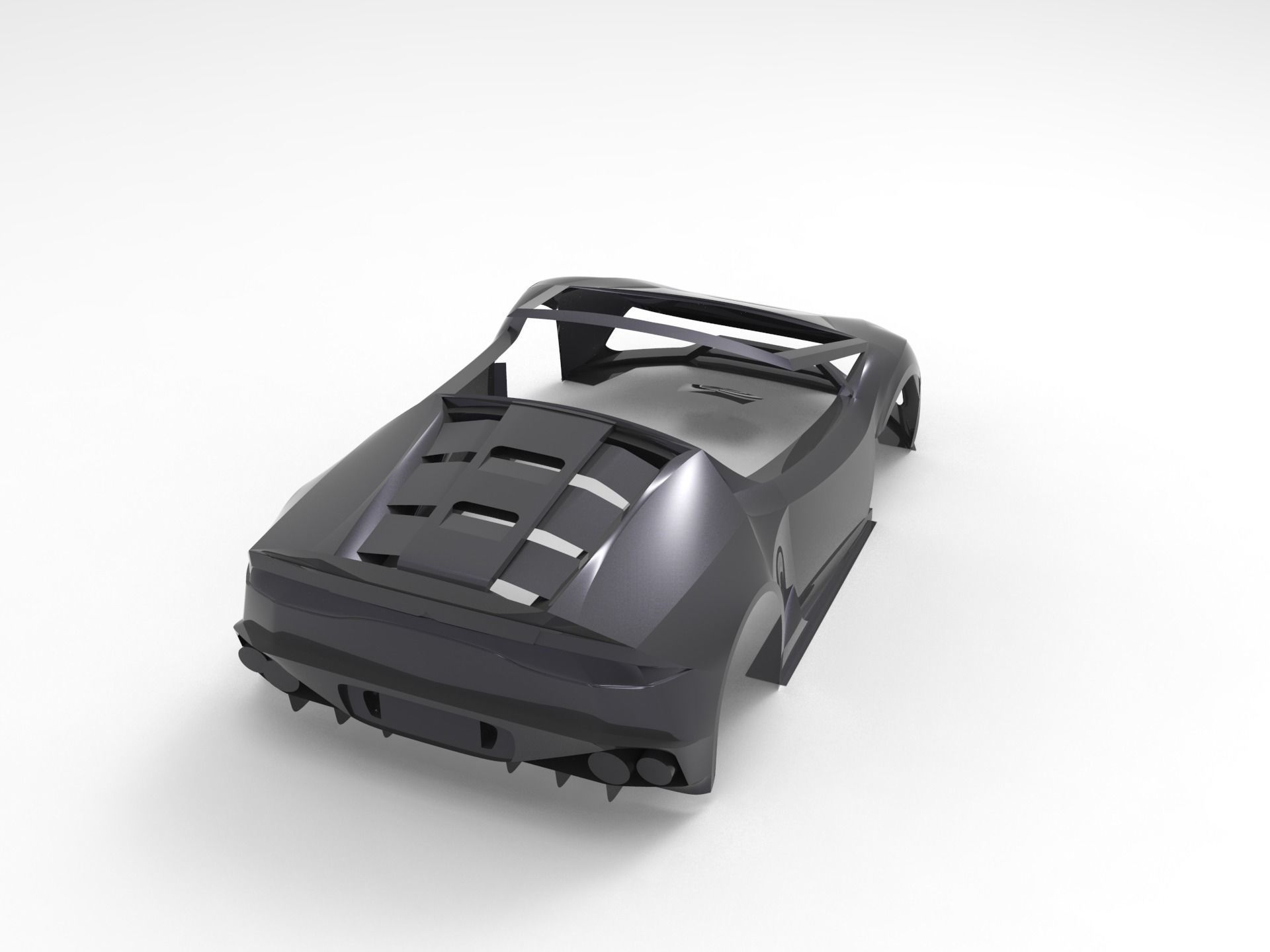 Concept go-cart Frame 3D print model_9