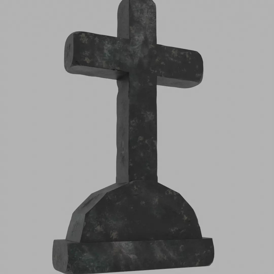 Cross Stone blend version 1 Low-poly 3D model_0