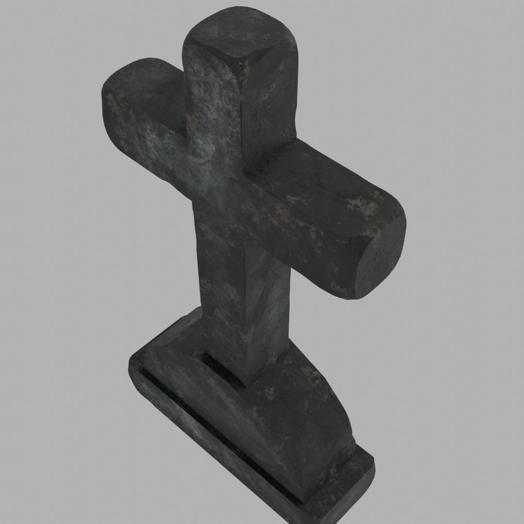 Cross Stone blend version 1 Low-poly 3D model_2
