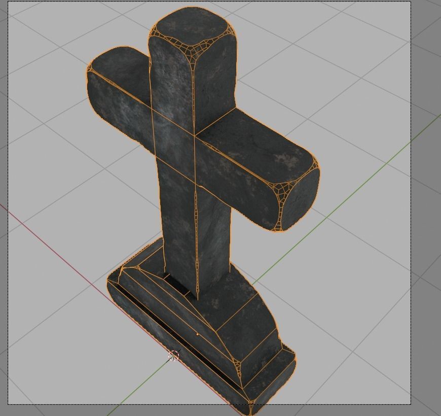 Cross Stone blend version 1 Low-poly 3D model_4