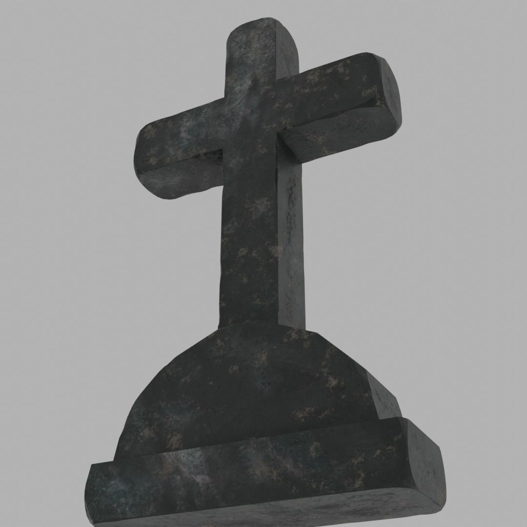 Cross Stone blend version 1 Low-poly 3D model_1