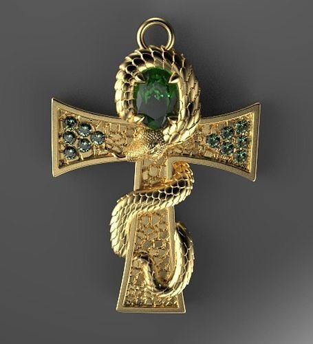 Snake cross pendant printable STL  3D print model