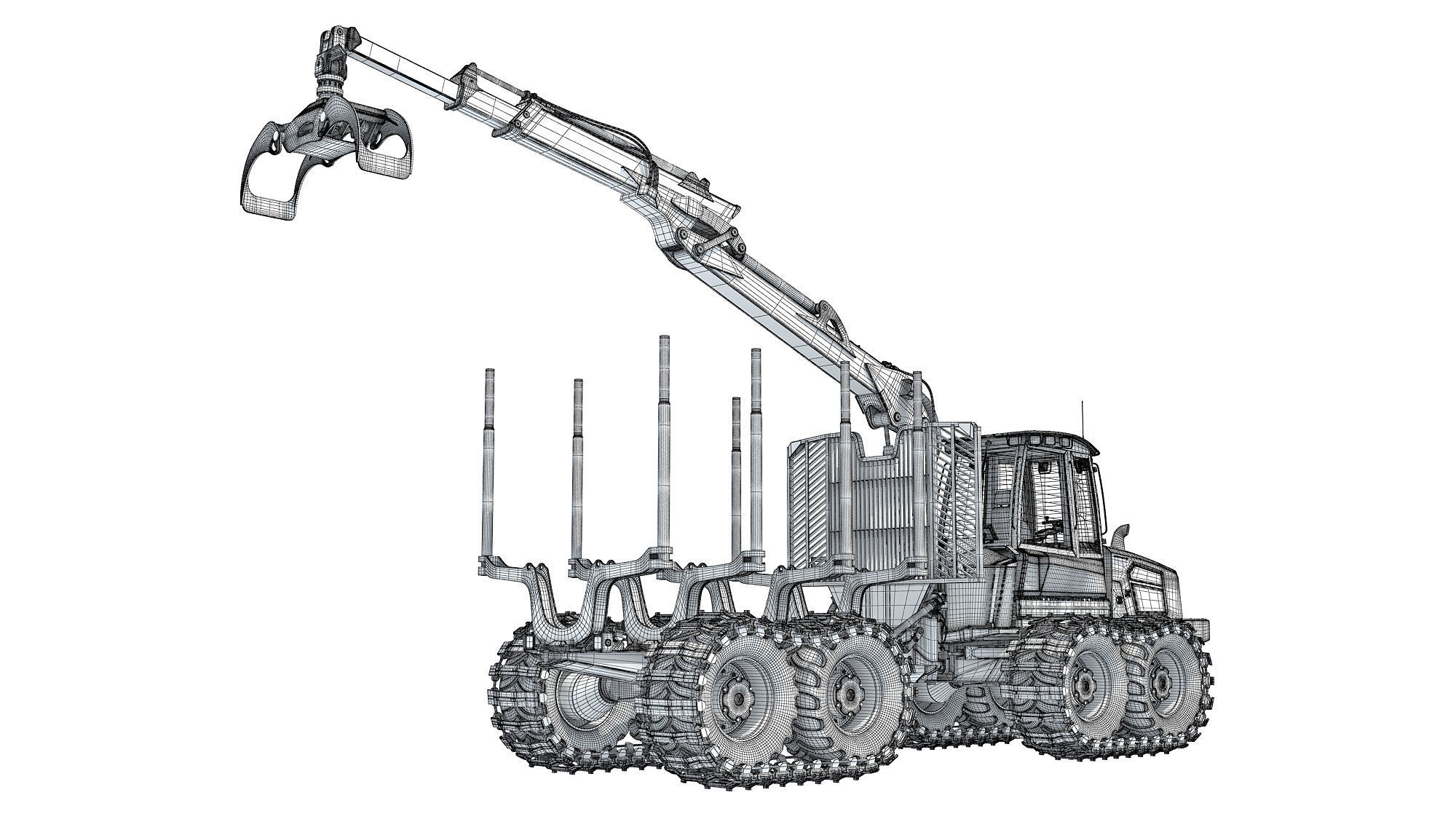 Forestry Forwarder Tractor 3D model_17