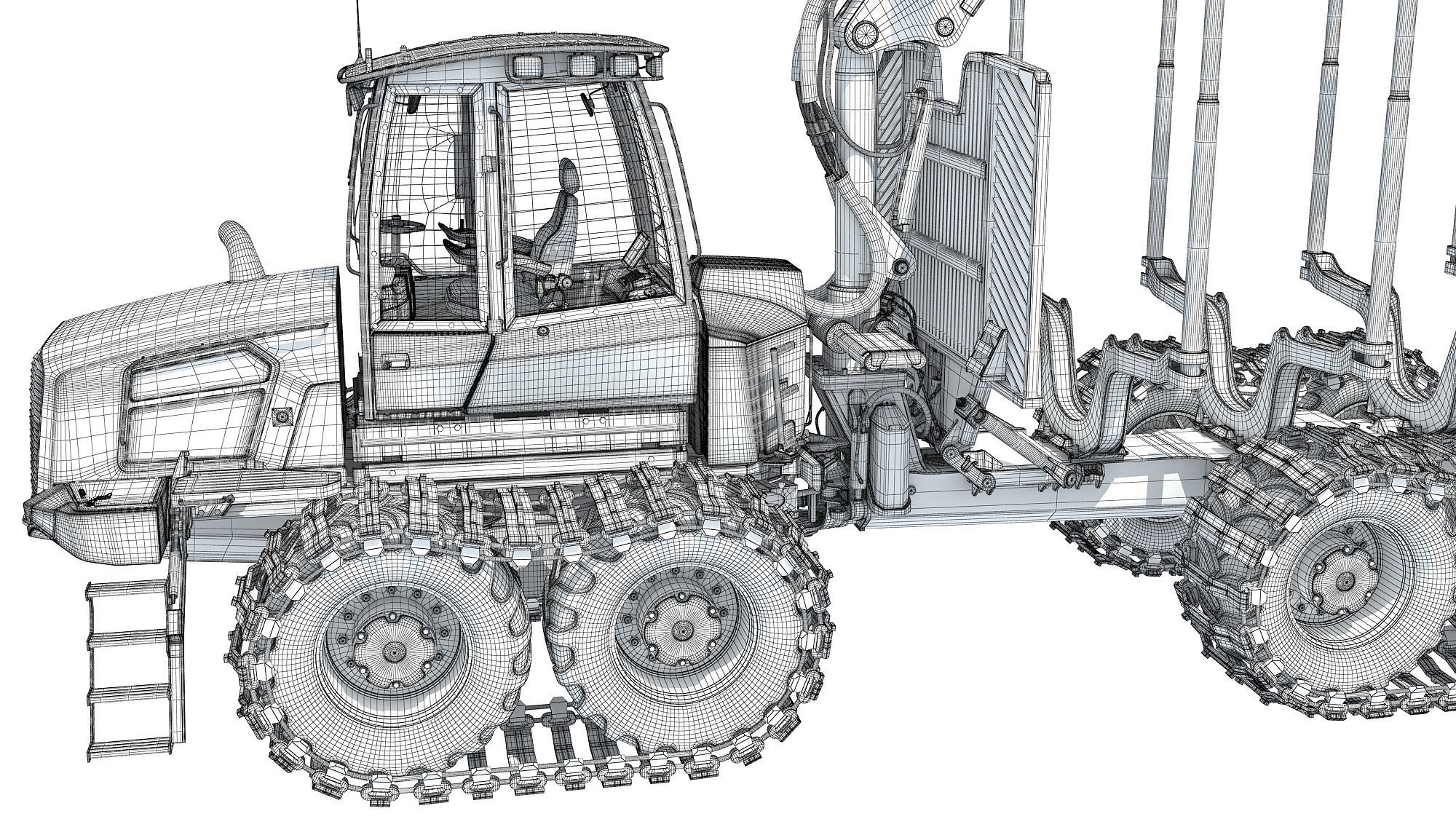 Forestry Forwarder Tractor 3D model_19