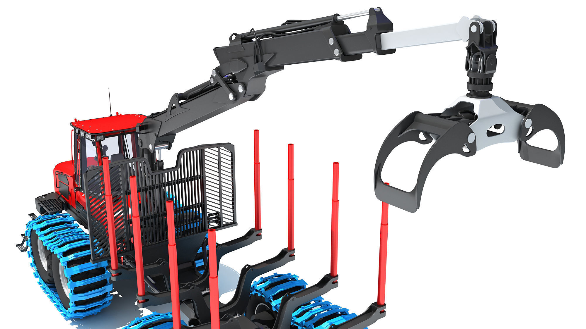 Forestry Forwarder Tractor 3D model_14