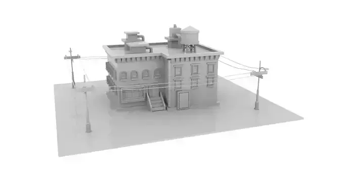 low poly cartoon house