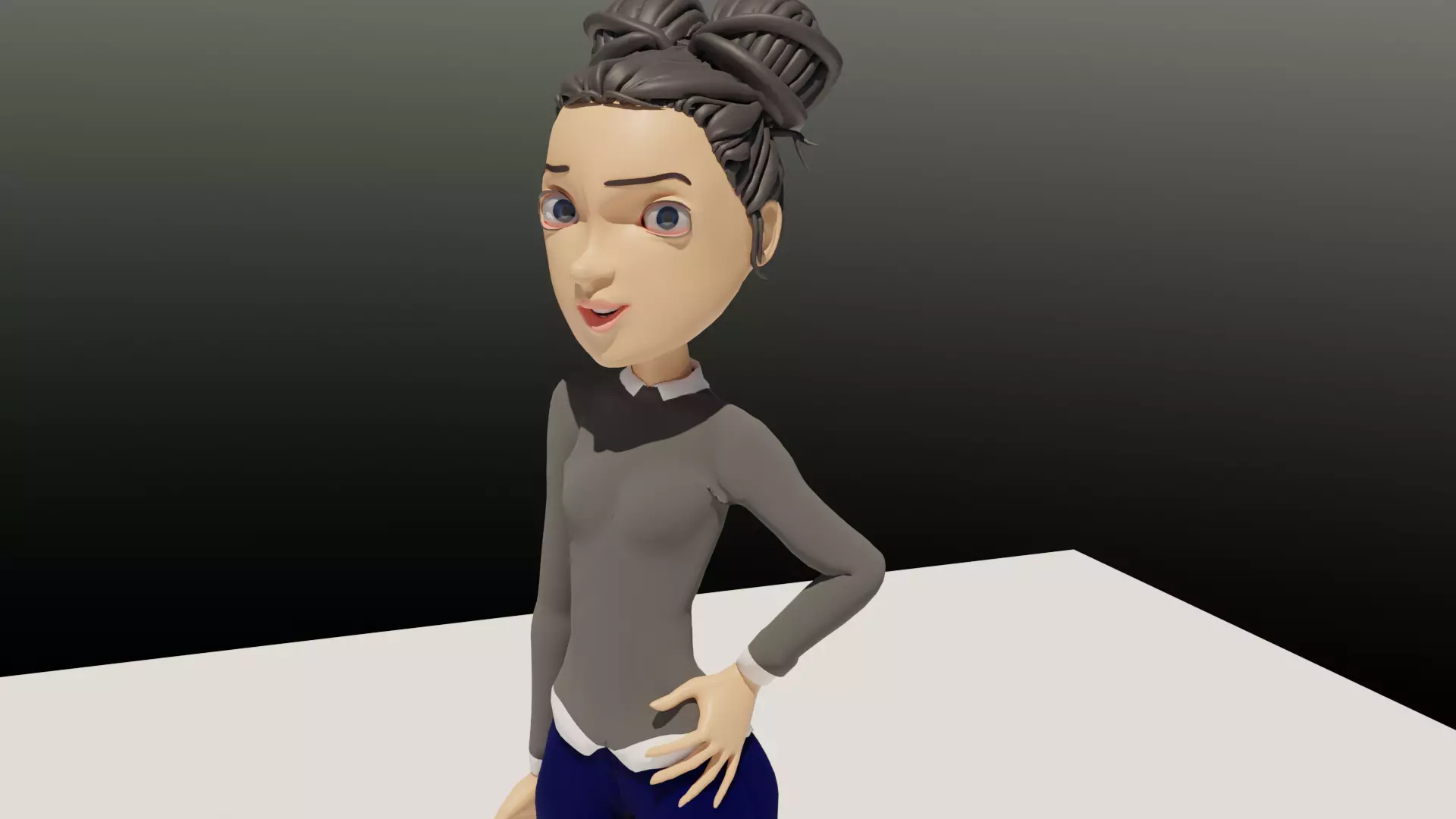Natalie girl Free low-poly 3D model_0