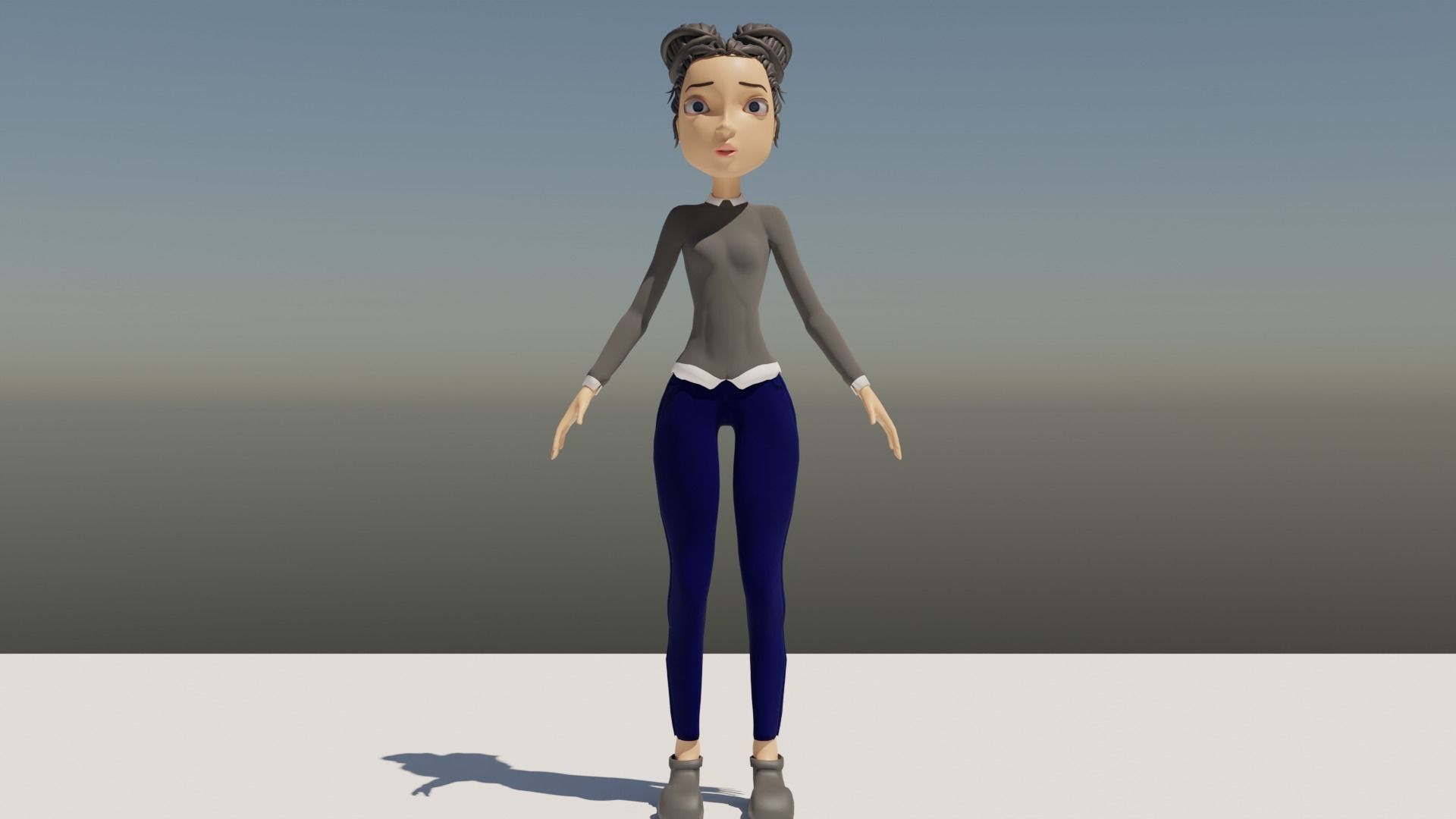 Natalie girl Free low-poly 3D model_1