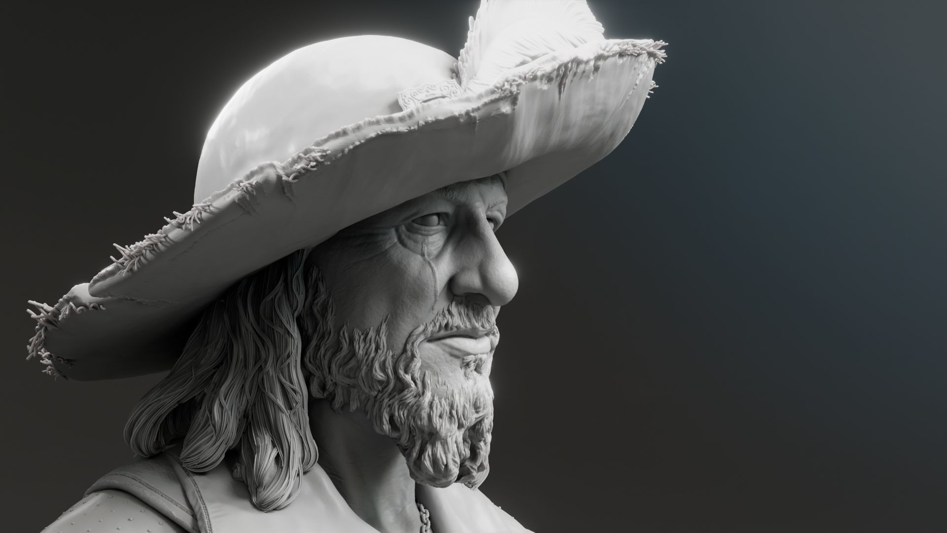Geoffrey Rush - Hector Barbossa - Pirates of the Caribbean 3D print model_11