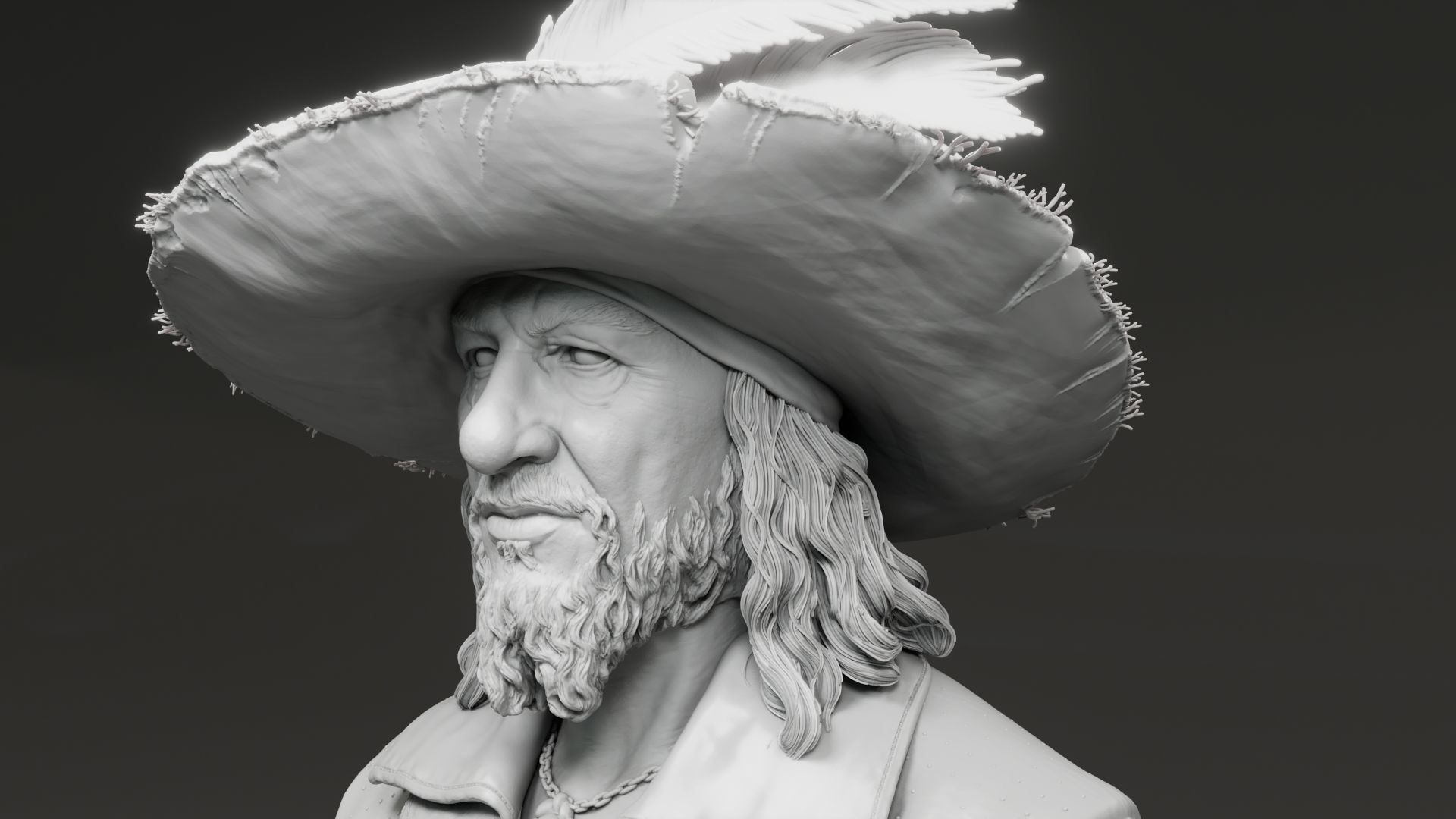 Geoffrey Rush - Hector Barbossa - Pirates of the Caribbean 3D print model_9