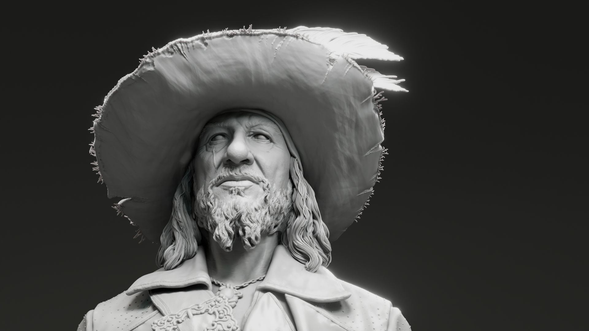 Geoffrey Rush - Hector Barbossa - Pirates of the Caribbean 3D print model_5