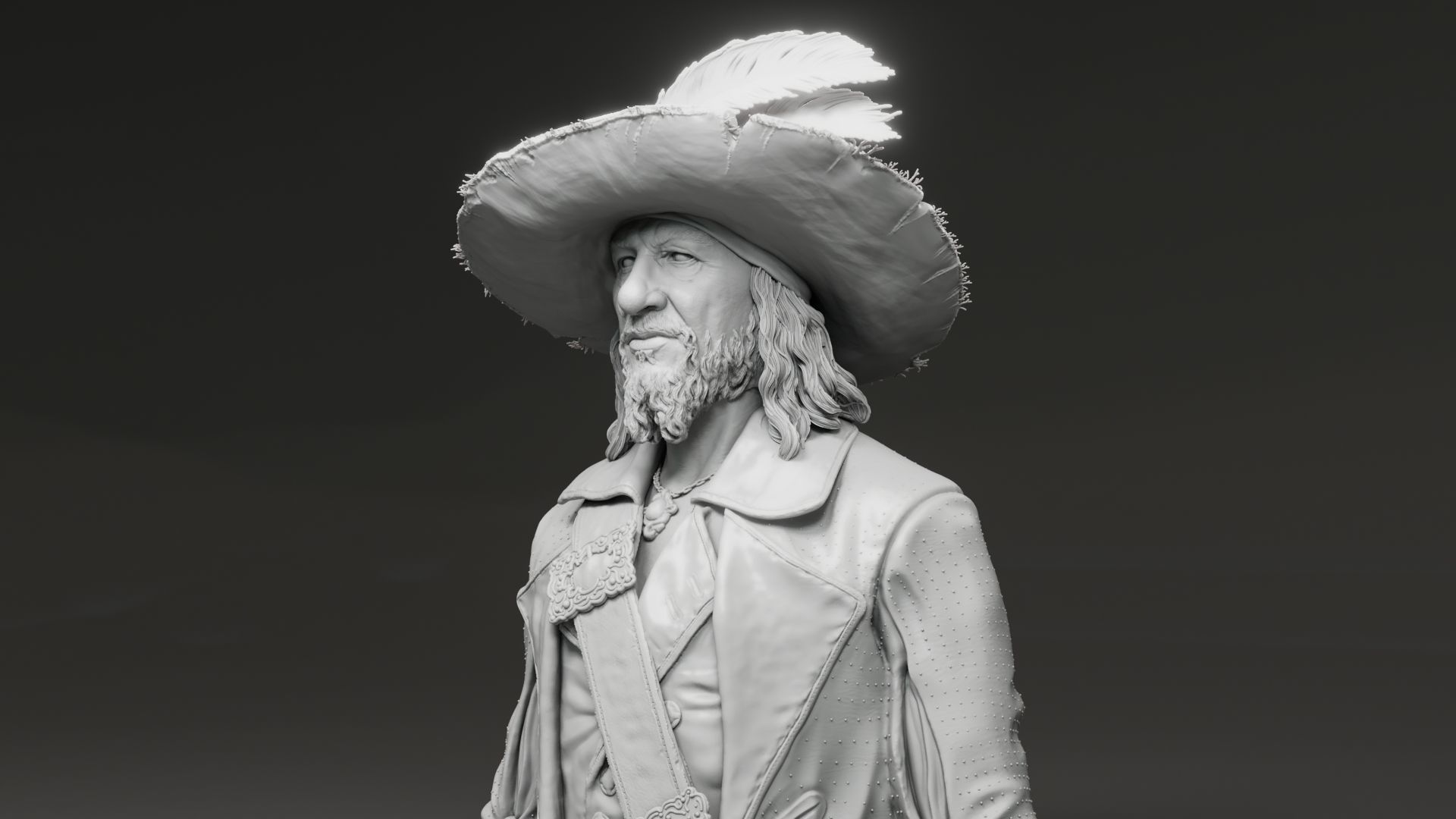 Geoffrey Rush - Hector Barbossa - Pirates of the Caribbean 3D print model_1