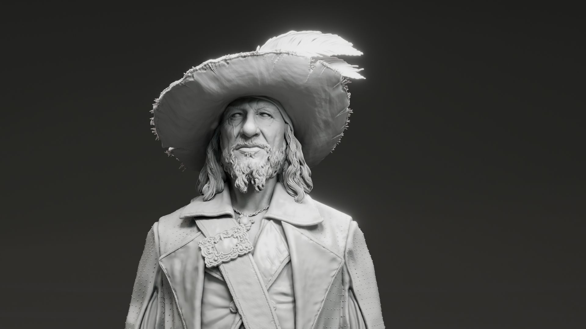 Geoffrey Rush - Hector Barbossa - Pirates of the Caribbean 3D print model_3