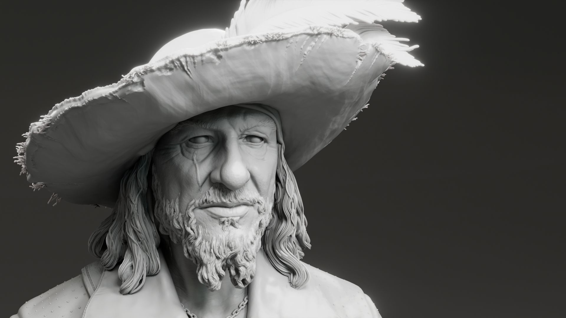 Geoffrey Rush - Hector Barbossa - Pirates of the Caribbean 3D print model_12