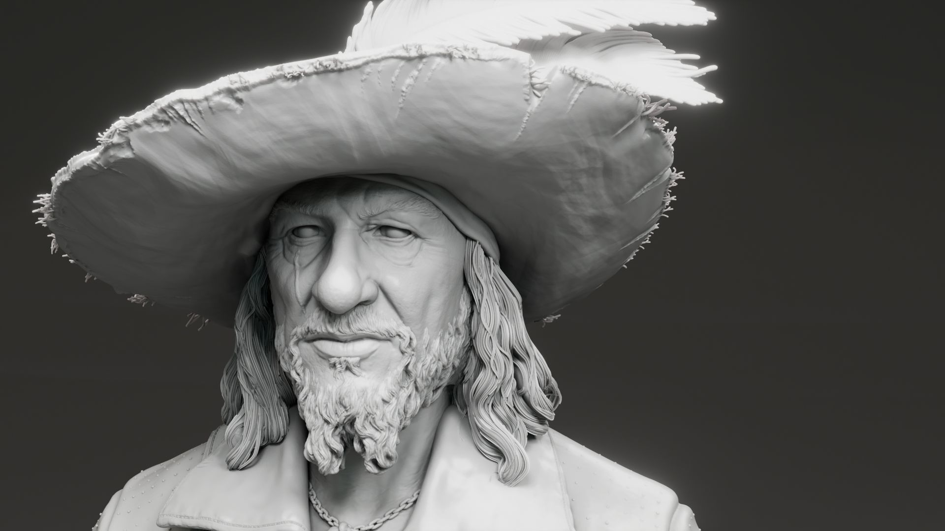 Geoffrey Rush - Hector Barbossa - Pirates of the Caribbean 3D print model_10