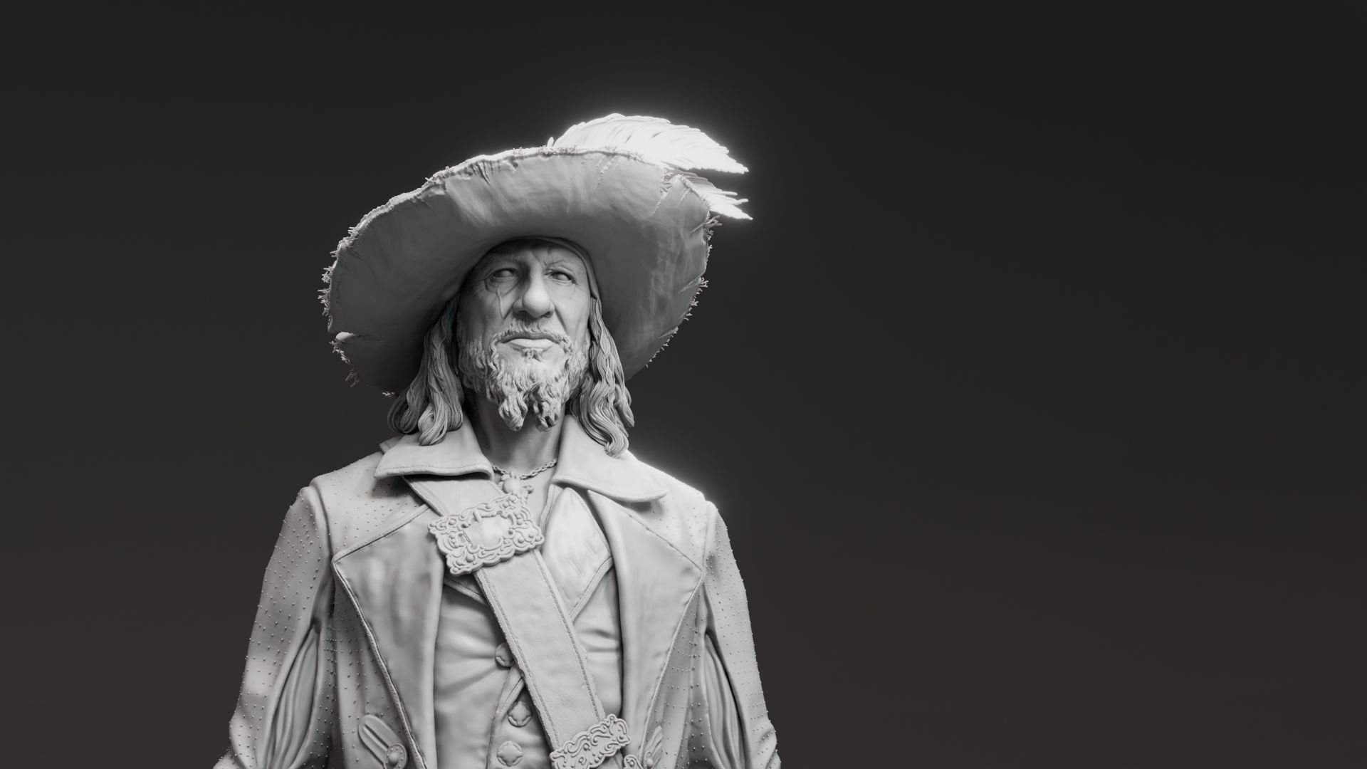 Geoffrey Rush - Hector Barbossa - Pirates of the Caribbean 3D print model_4