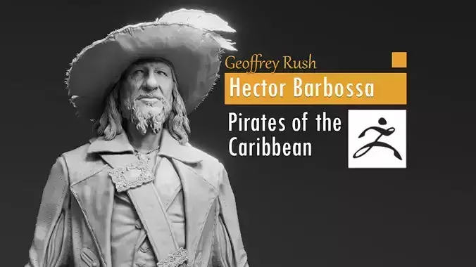 Geoffrey Rush - Hector Barbossa - Pirates of the Caribbean 3D print model