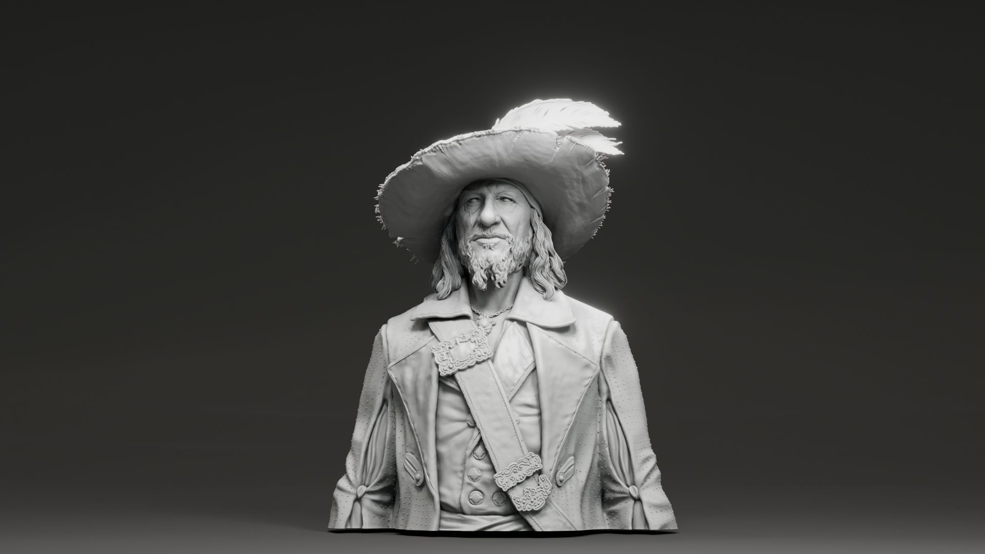 Geoffrey Rush - Hector Barbossa - Pirates of the Caribbean 3D print model_15