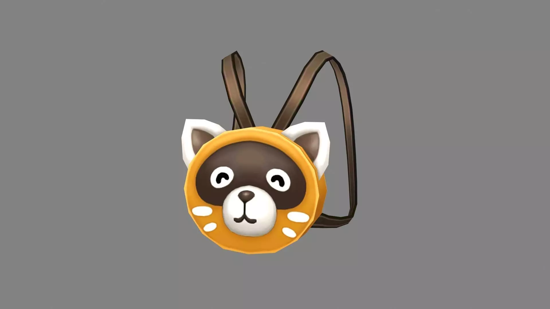 Cartoon children school bag - raccoon backpack Low-poly 3D model