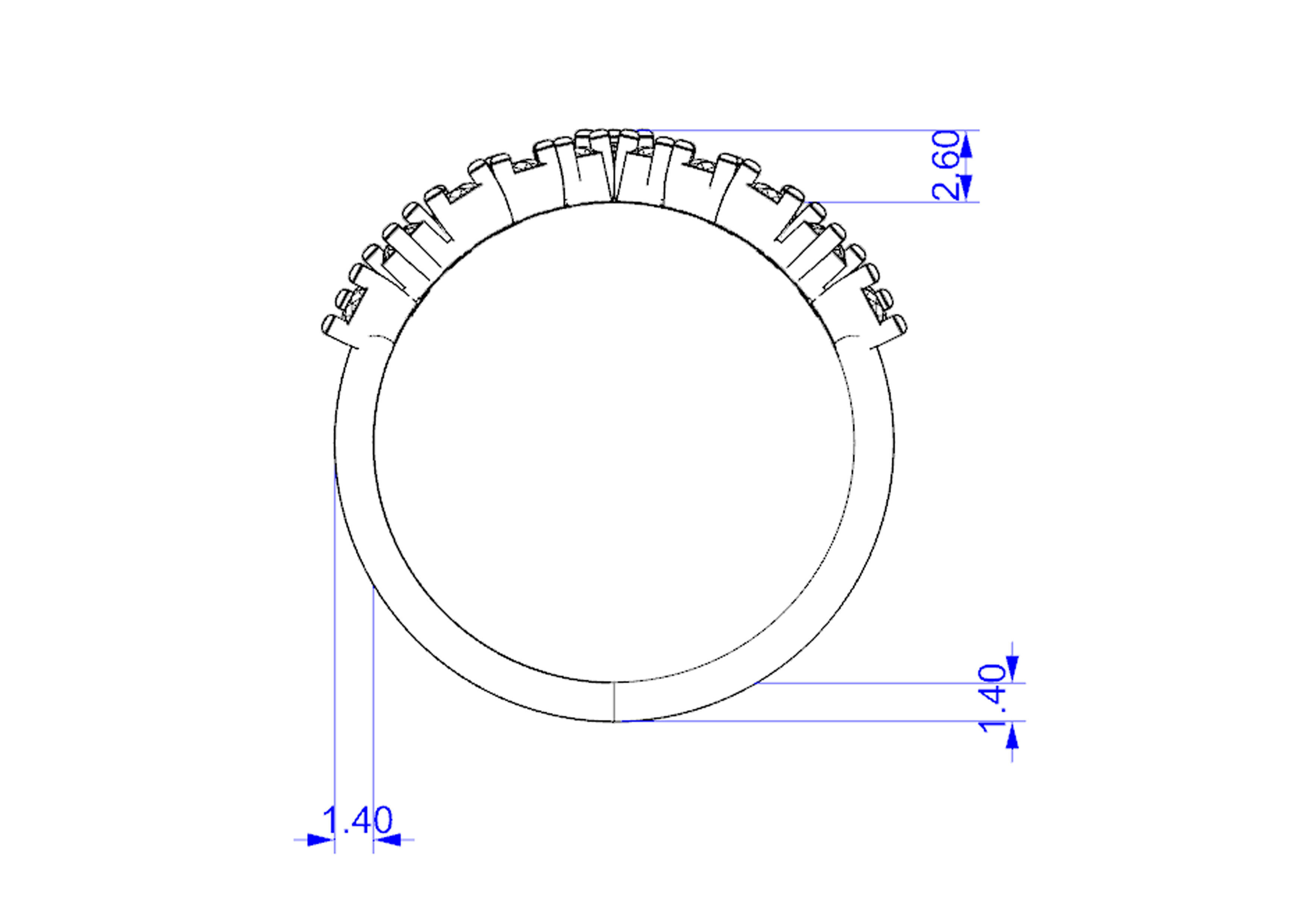 Diamond ring 3D print model_7