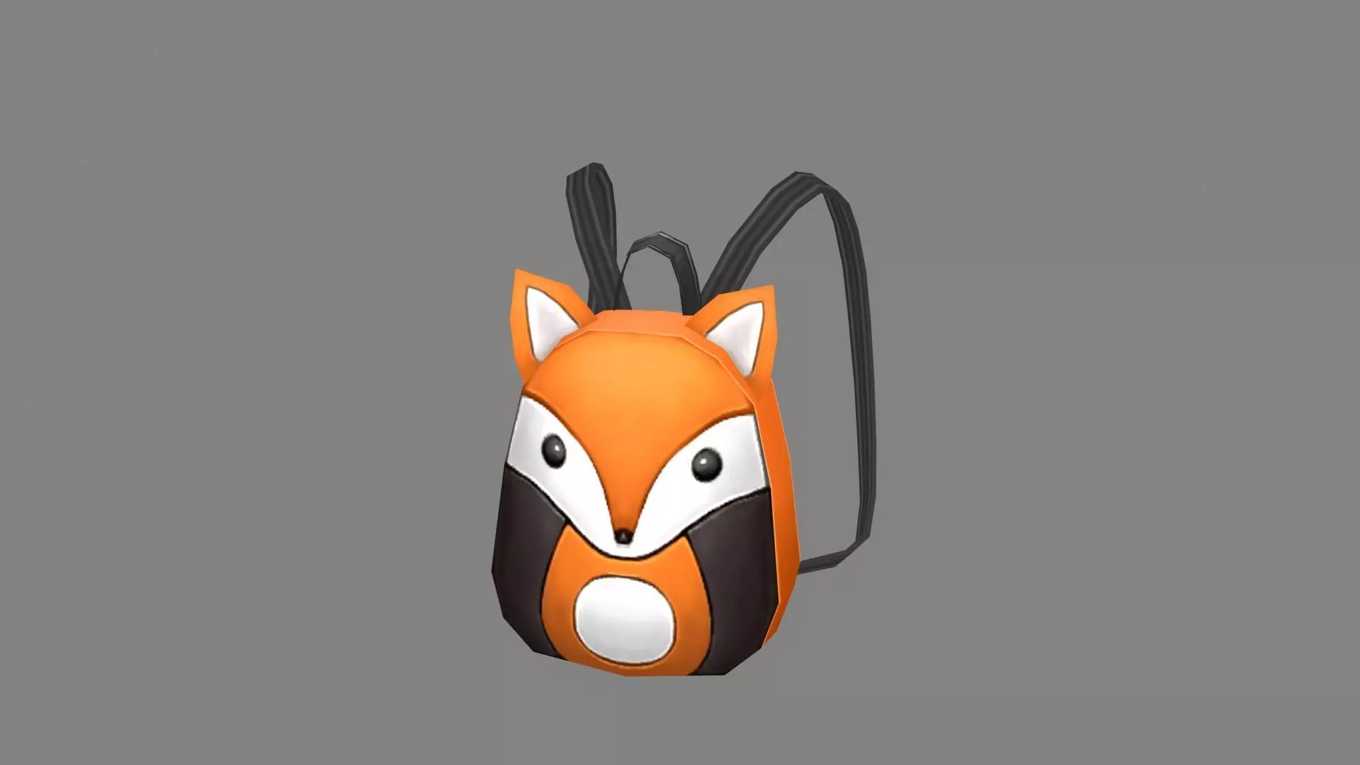 Cartoon children school bag - fox backpack Low-poly 3D model