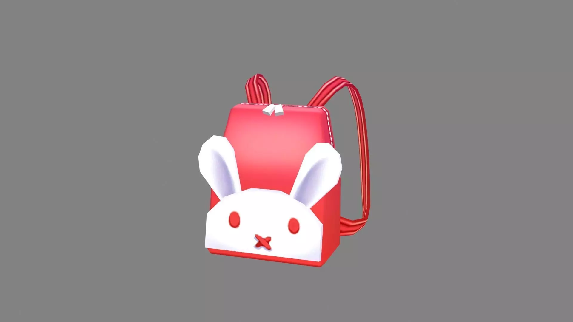 Cartoon children school bag - rabbit backpack Low-poly 3D model