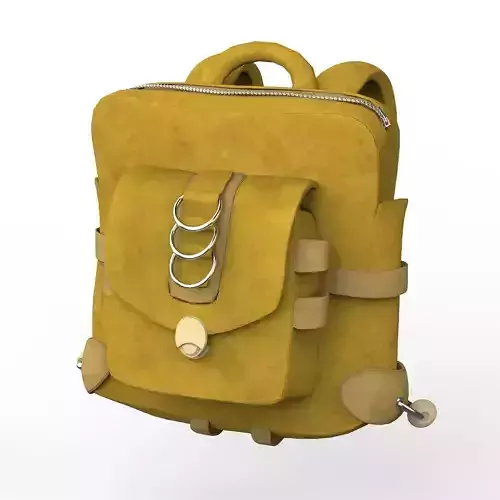 Realistic Bag backpack with metal buckles