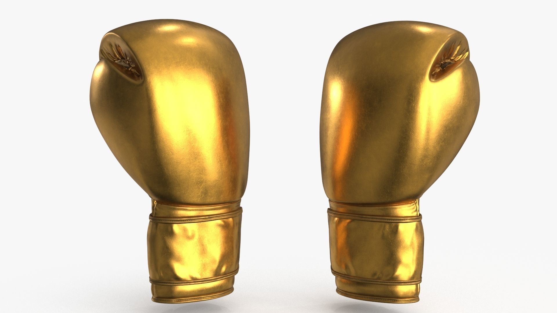Boxing Glove Gold Low-poly 3D model_9