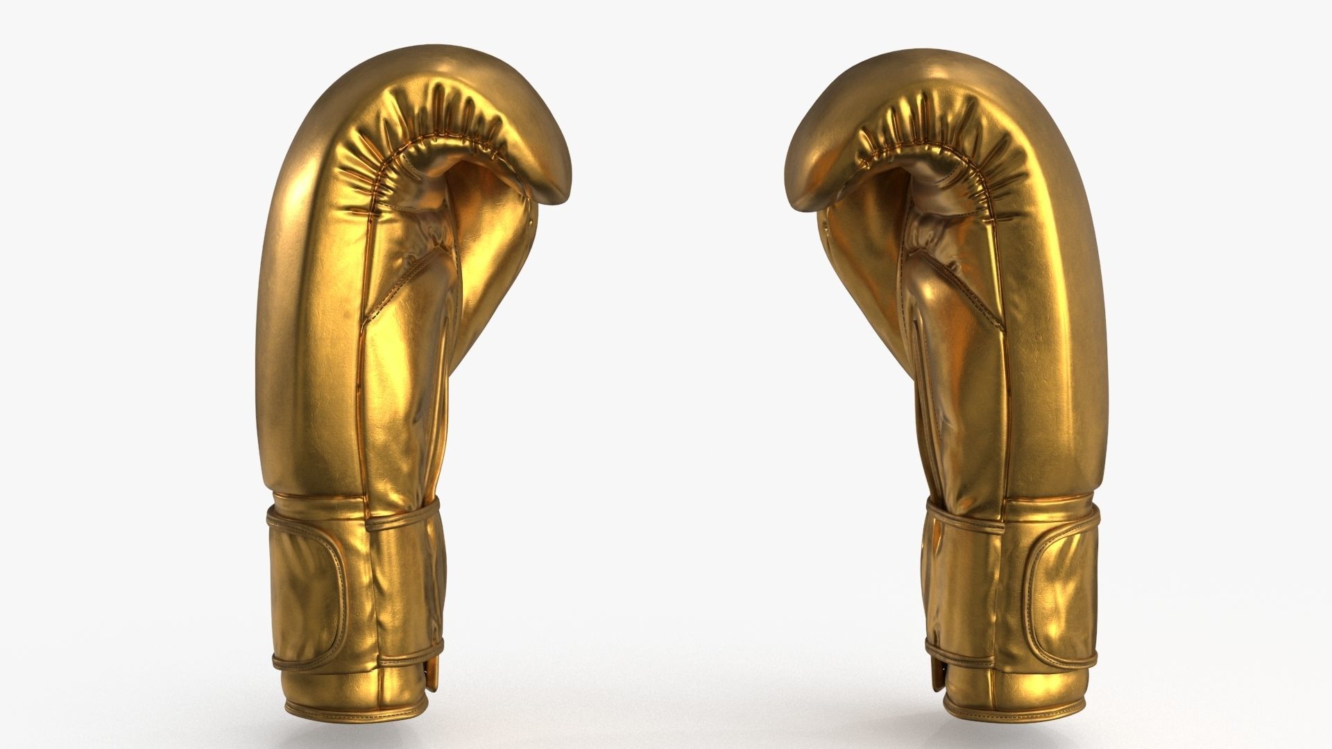Boxing Glove Gold Low-poly 3D model_6