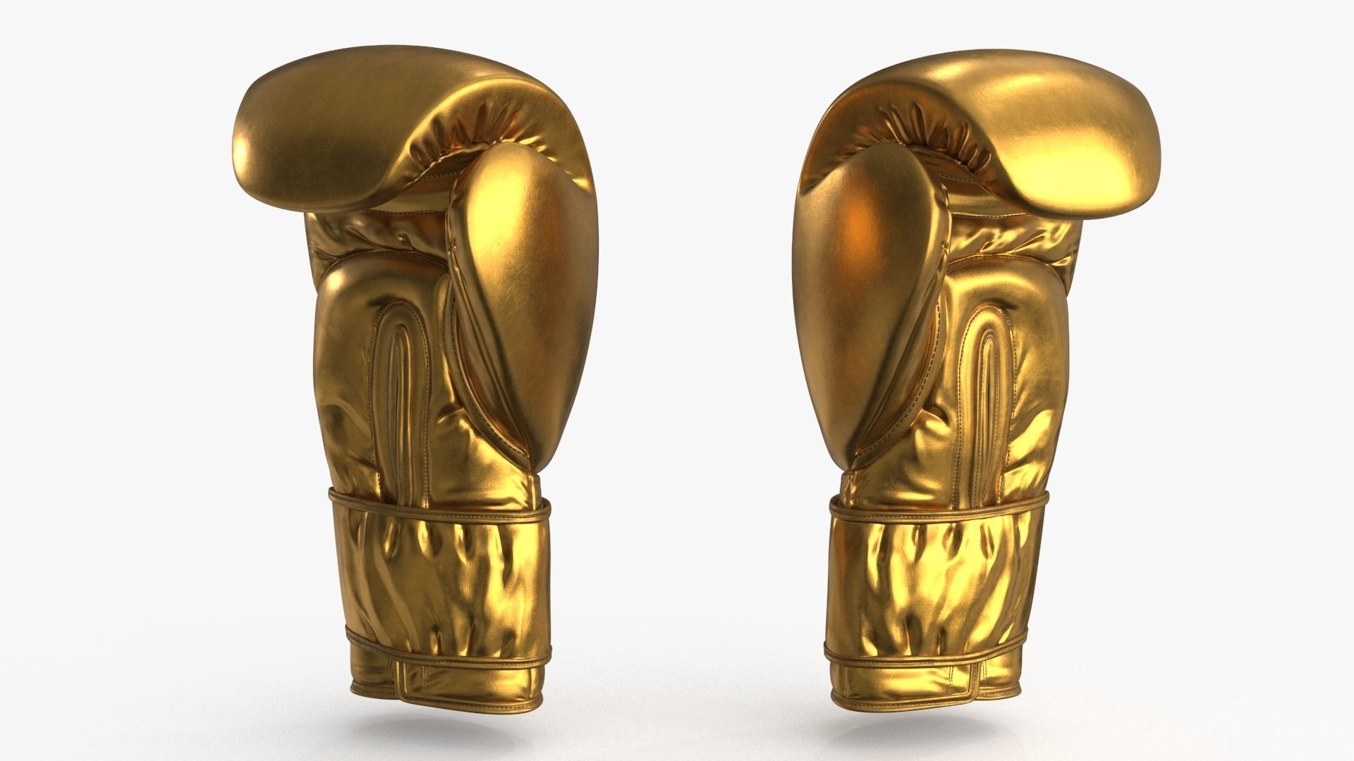 Boxing Glove Gold Low-poly 3D model_11