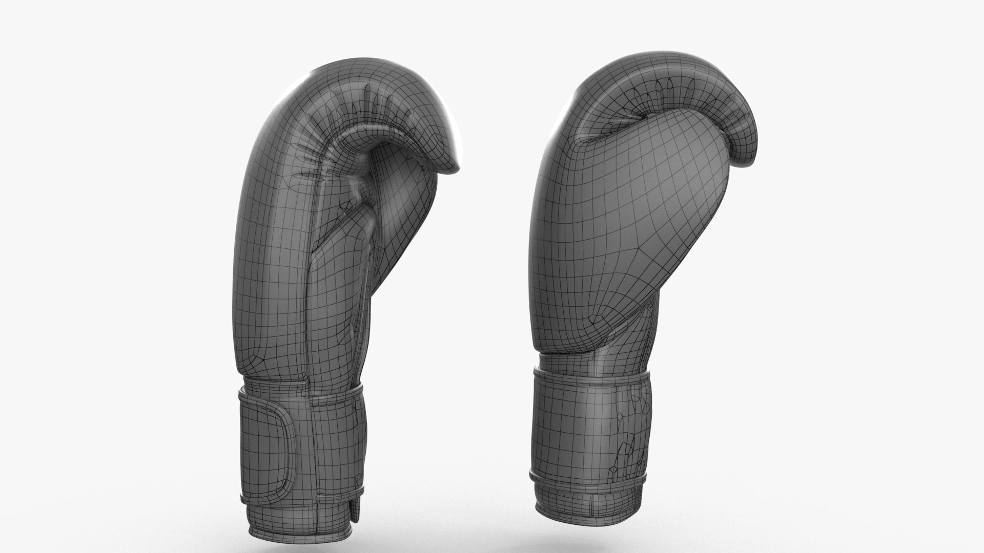 Boxing Glove Gold Low-poly 3D model_13