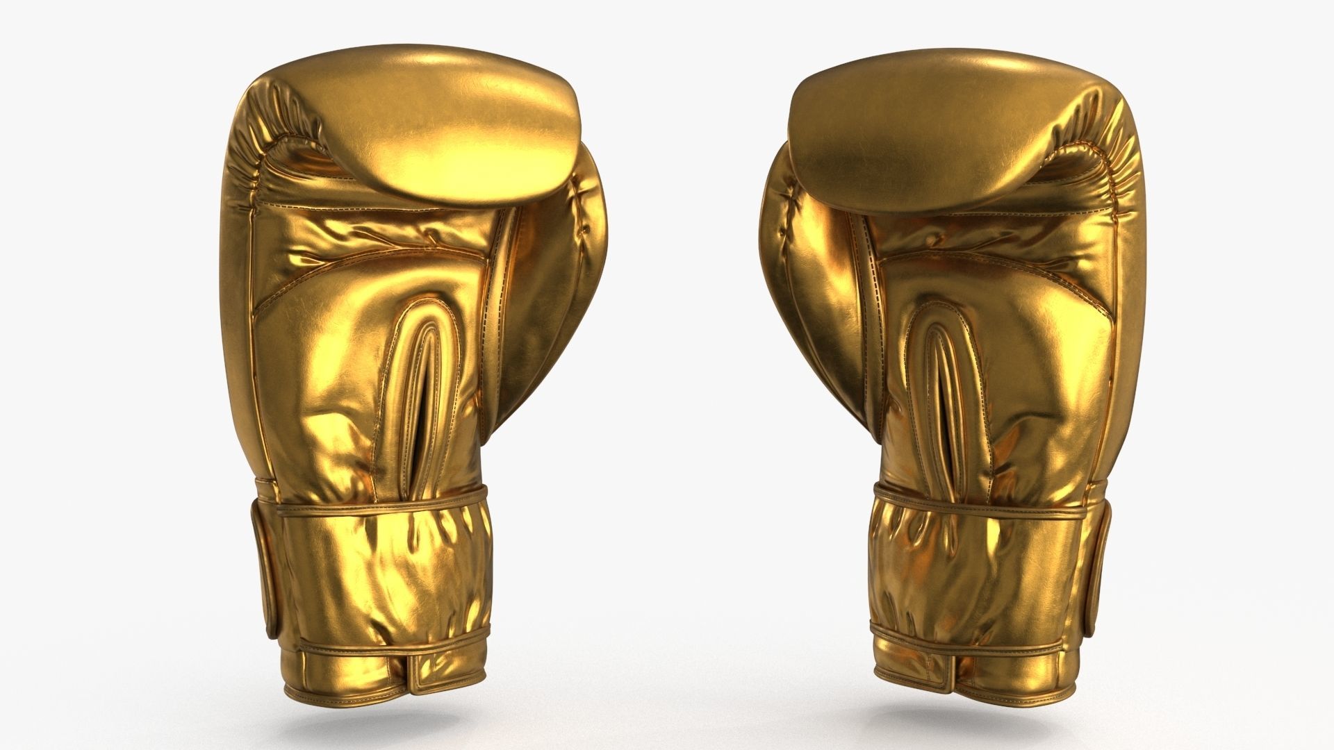 Boxing Glove Gold Low-poly 3D model_5