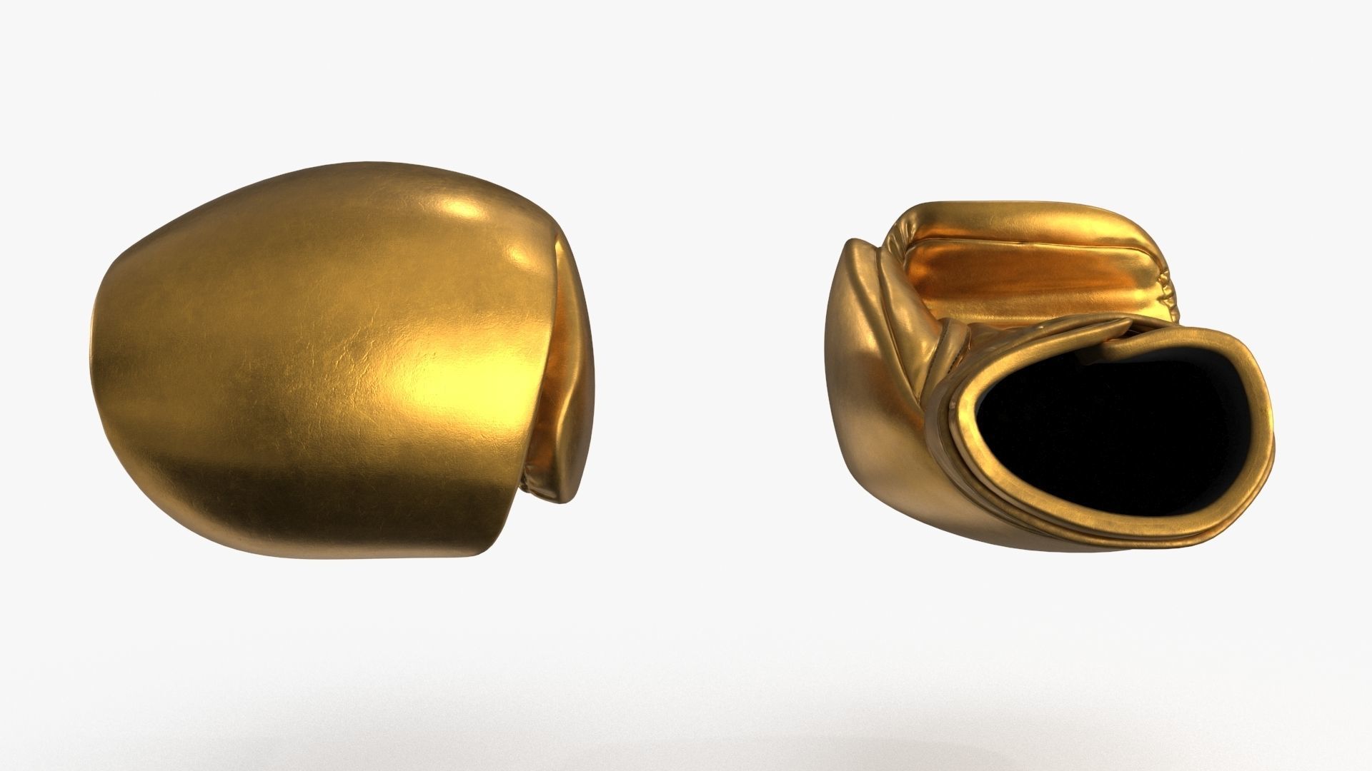 Boxing Glove Gold Low-poly 3D model_3