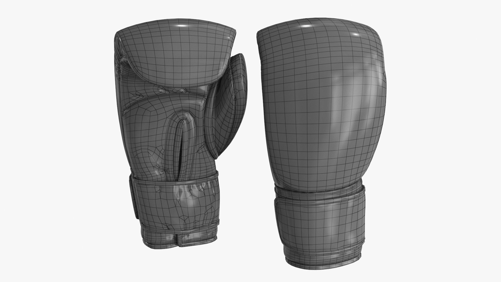 Boxing Glove Gold Low-poly 3D model_12