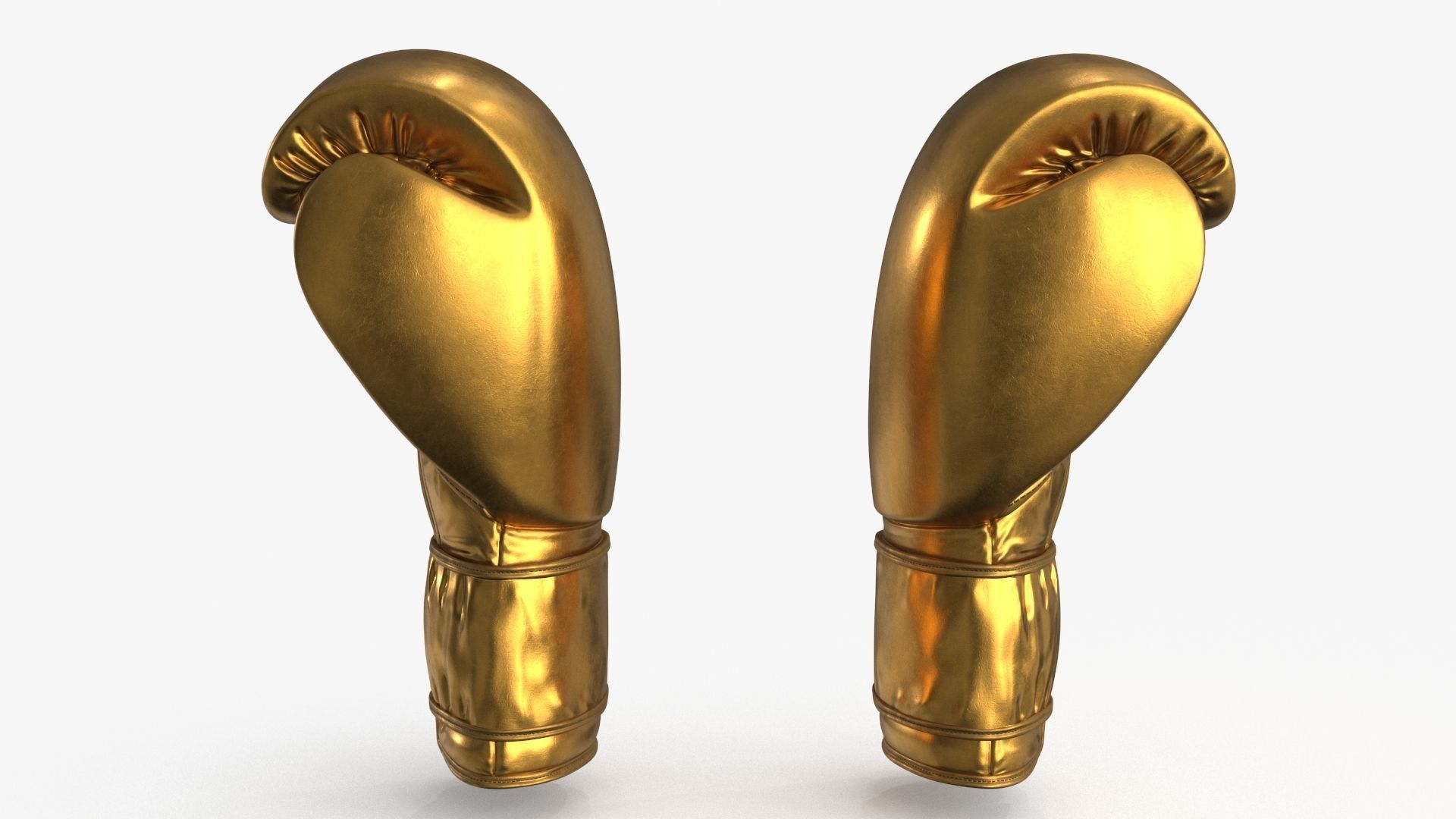 Boxing Glove Gold Low-poly 3D model_10