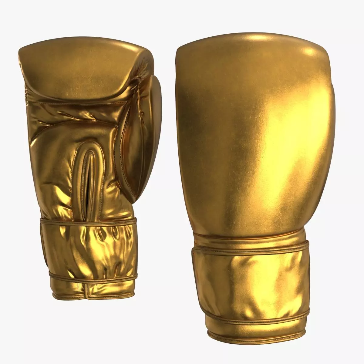 Boxing Glove Gold Low-poly 3D model_0