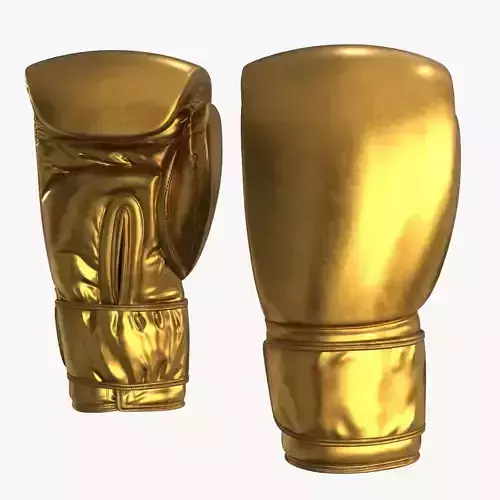 Boxing Glove Gold Low-poly 3D model