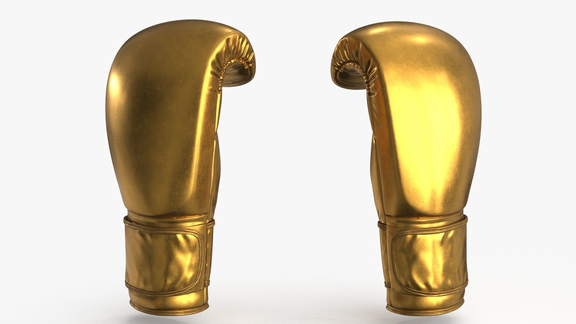 Boxing Glove Gold Low-poly 3D model_7