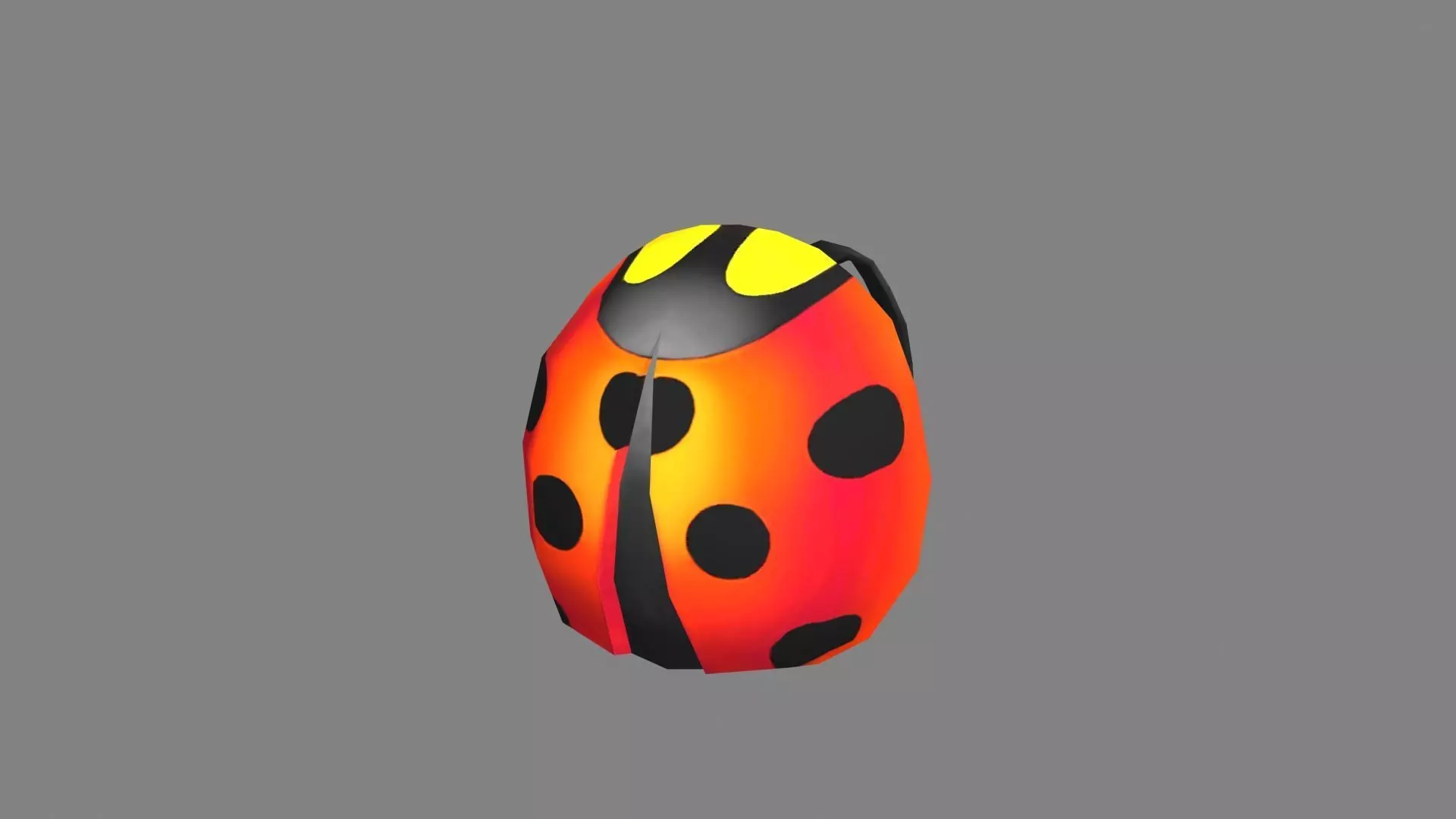Cartoon children school bag - ladybug backpack Low-poly 3D model_0