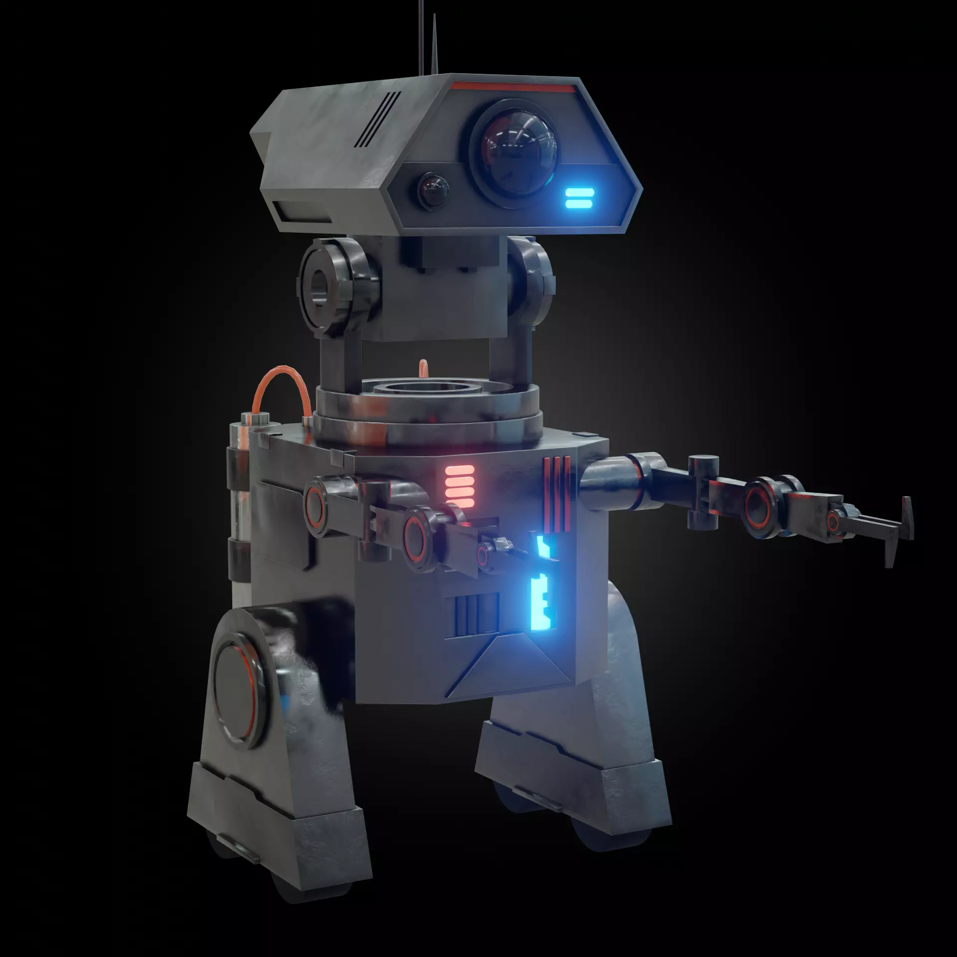 Denis elka46464646gmail comSci-fi Robot 3D model Free low-poly 3D model_0