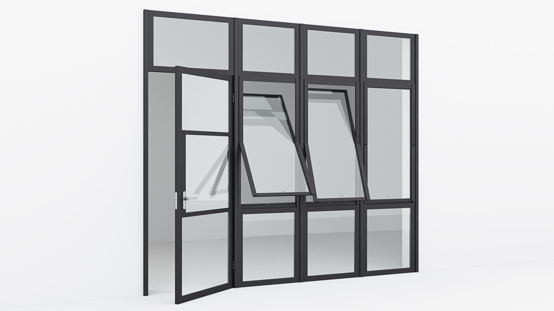 Aluminium door 16 3D model_2