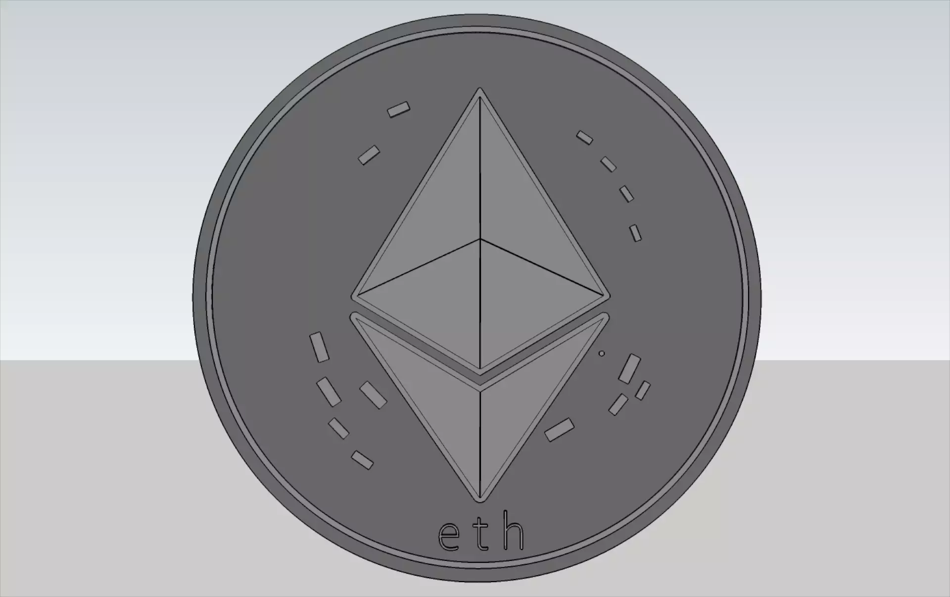 Ethereum ether coin 3D model
