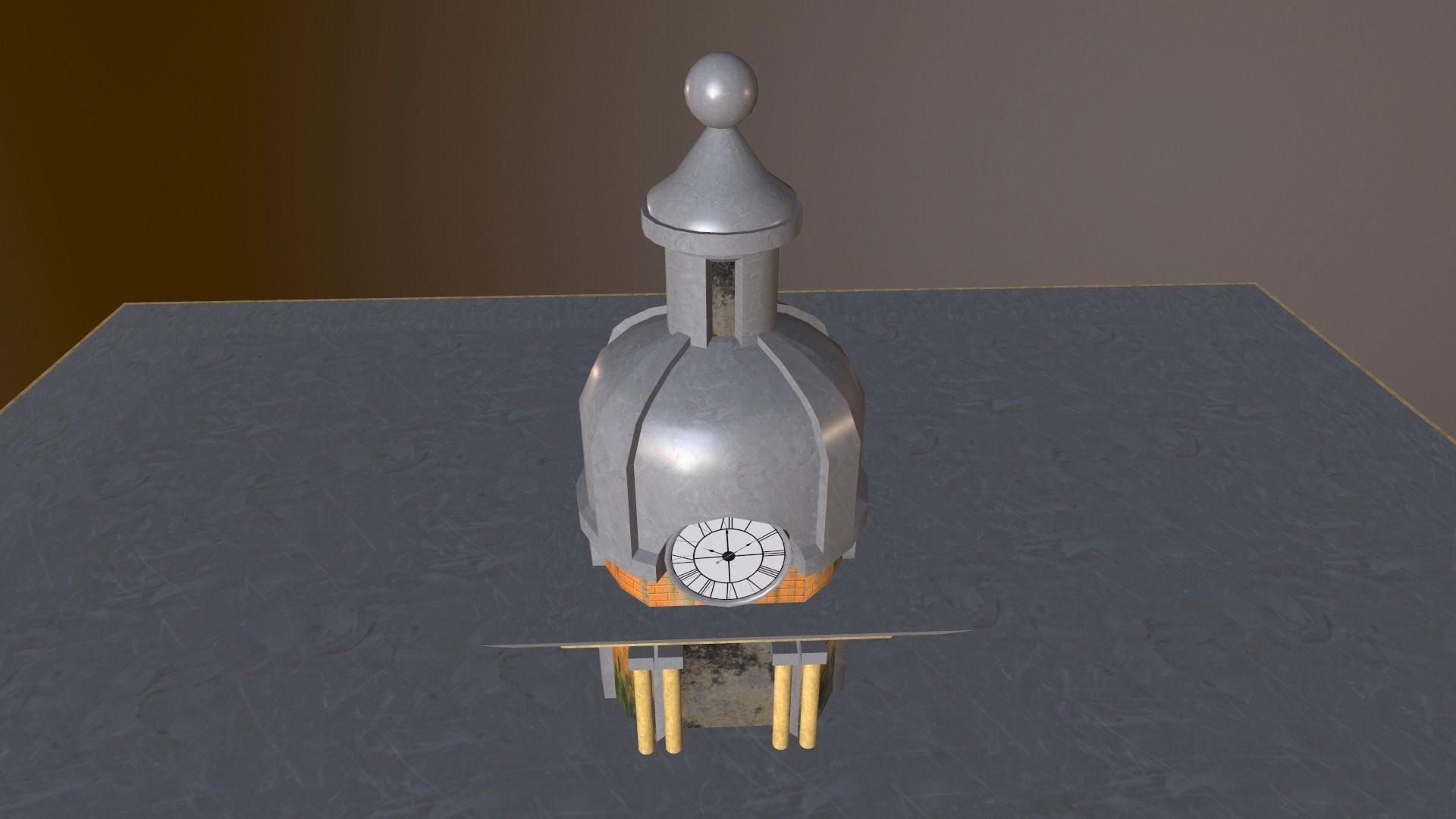 abandoned courthouse Low-poly 3D model_9