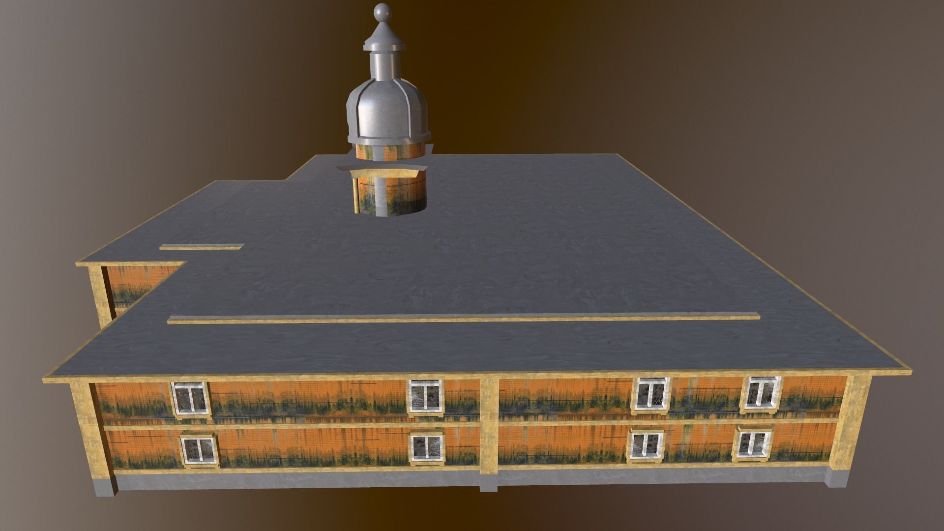 abandoned courthouse Low-poly 3D model_2